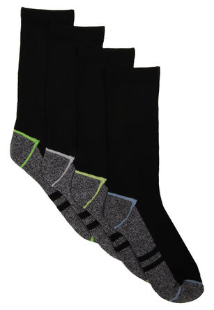 Mens 4pk Black & Grey Sport Socks