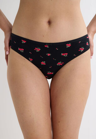 Womens 3pk Red Rose High Leg Brazilian Briefs