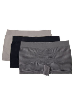 Mens 3pk Grey Stripe Seam Free Trunks