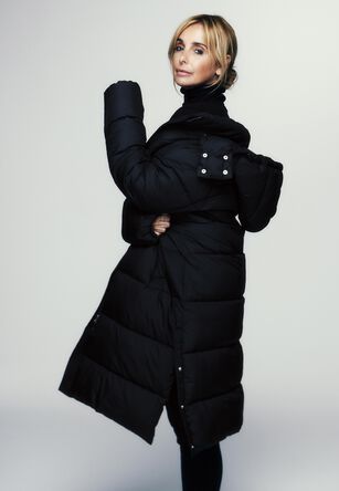 Womens Black Longline Padded Coat