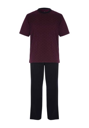 Mens Purple Geo Print Short Sleeve Pyjama Set 