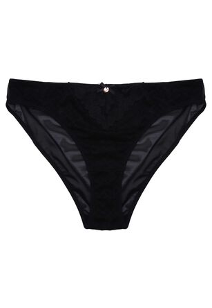 Womens Black Check Lace Naomi Briefs