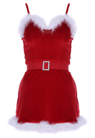 Womens Red Santa Christmas Cami Dress
