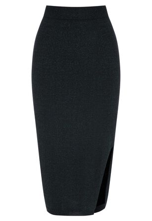 Womens Green Lurex Knit Skirt
