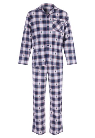 Mens Blue Check Family Christmas Pyjama Set