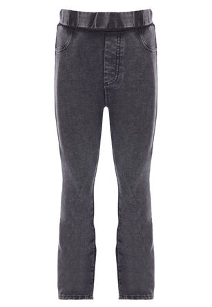 Younger Girls Grey Plain Bootcut Jeggings