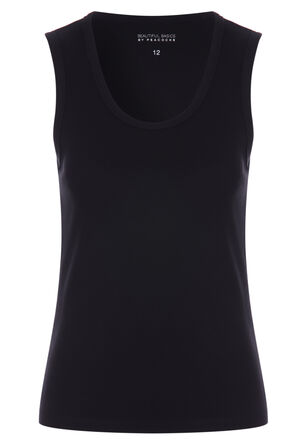 Womens Black Basic Vest Top