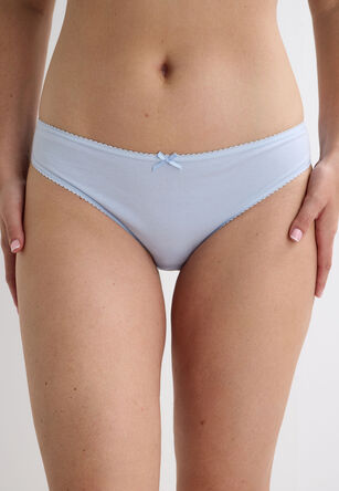 Womens 4pk Blue Floral Print High Cut Briefs