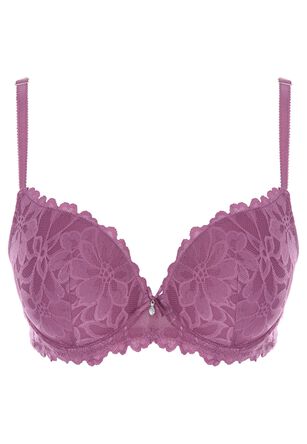 Womens Pink Lace Add 2 Cups Push Up Bra