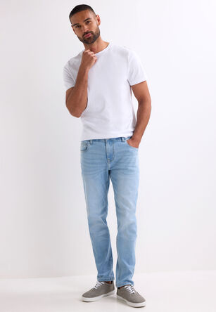 Mens Light Blue Slim Stretch Jeans