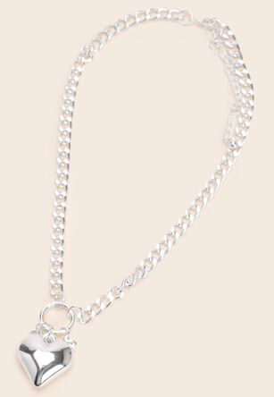 Womens Silver Heart Locket Necklace