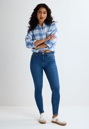 Womens Mid Blue Alexa Shaper Skinny Jeans