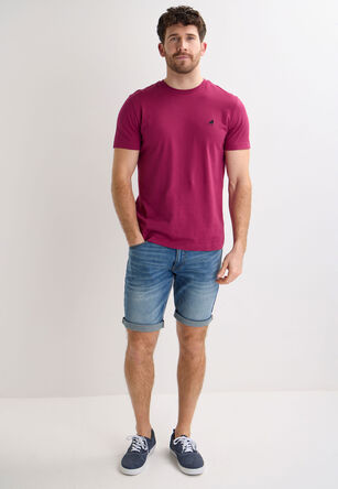 Mens Plum Crew Neck Basic T-Shirt