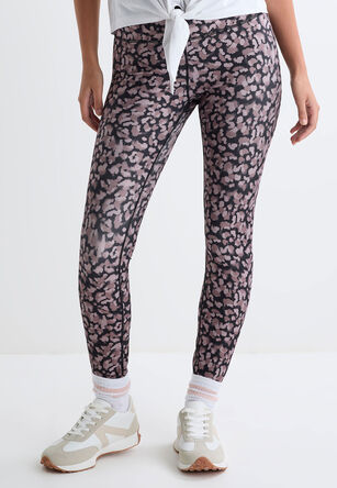 Womens Plum Animal Print Active Leggings