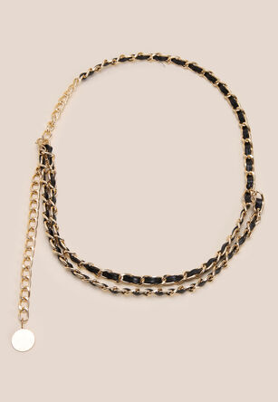Womens Gold Metal Chain Belt