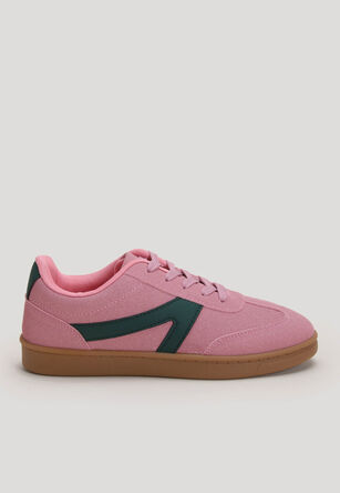 Older Girls Pink Retro Plimsoll Trainers