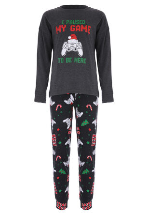 Older Boys Charcoal Christmas Game Console Pyjama Set
