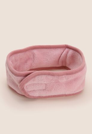 Womens Pink Plain Fleece Beauty Headband