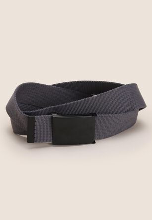 Mens Grey Plain Webbing Belt
