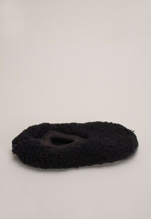 Mens Black Supersoft Fleece Slipper Socks