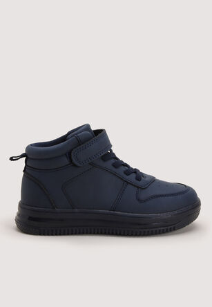 Younger Boys Navy High Top Light Up Trainers