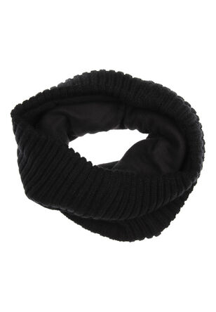 Mens Black Ribbed Thinsulate Snood 