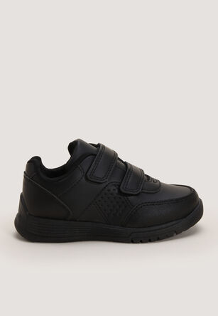 Younger Boys Black Hybrid Velcro Riptape Trainers