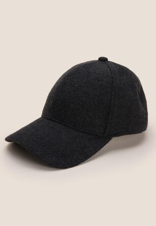 Mens Grey Plain Herringbone Cap