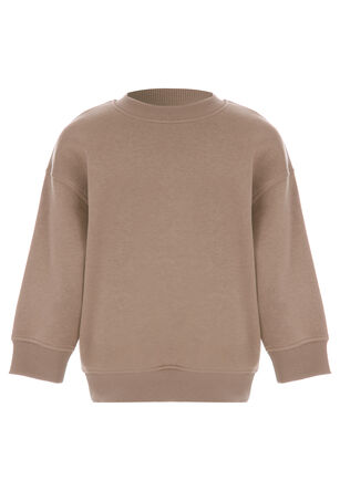 Younger Boys Mocha Plain Oversized Sweatshirt
