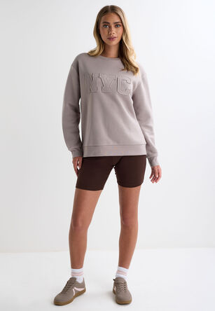 Womens Mink NYC Distressed Sweatshirt