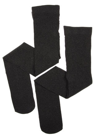 Girls 2pk Grey Opaque Tights