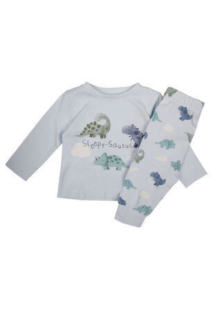 Baby Boys Blue Dinosaur Long Pyjama Set
