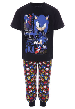 Younger Boys Black Sonic the Hedgehog Short Sleeved Pyjama Set