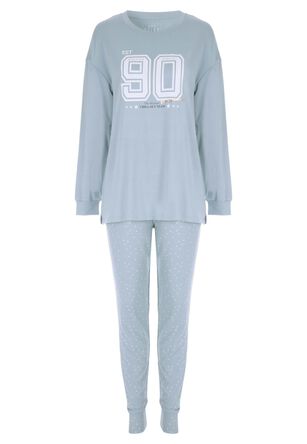 Womens Sage Soft Touch Star Print Pyjama Set