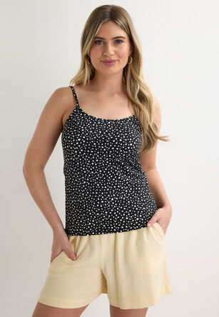 Womens Black Spot Stretch Cami Vest