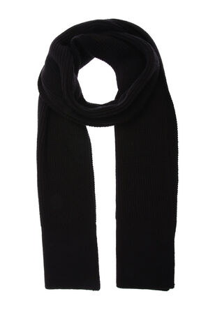 Mens Black Super Soft Knitted Scarf