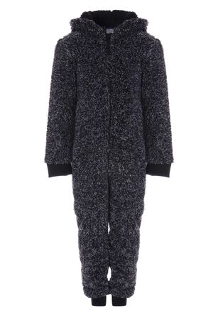 Older Boys Grey Sherpa Hooded Onesie