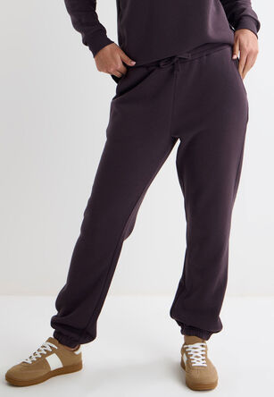 Womens Plum Drawstring Cuffed Joggers